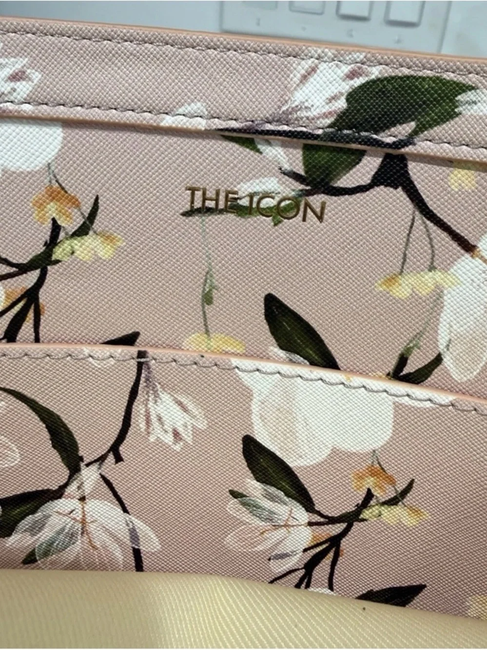 NEW Ted Baker Floral LARGE Print Tote Icon Bag Pink White Green Double Handles